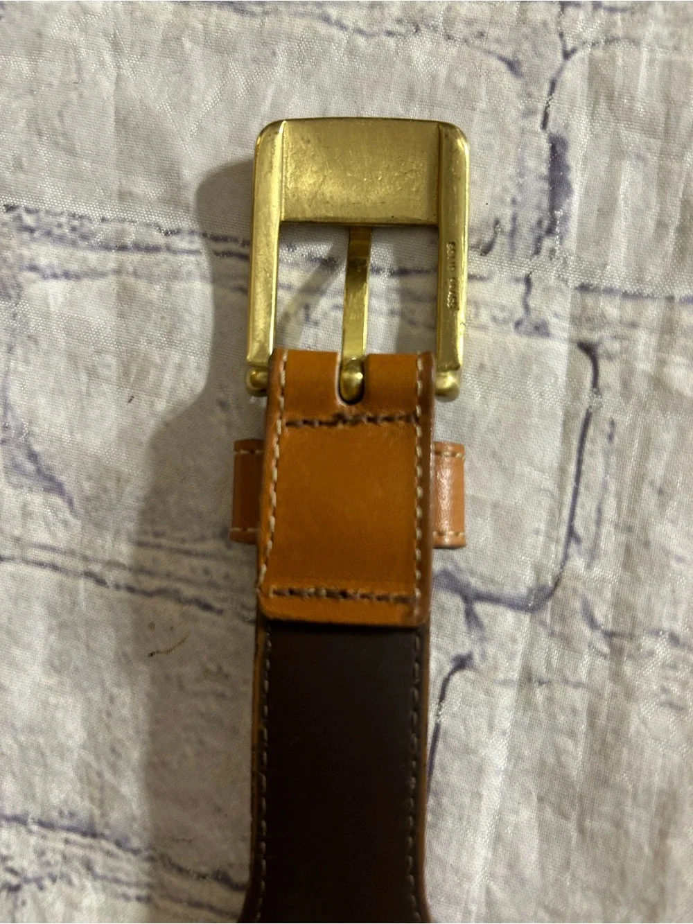 EDDIE BAUER VTG ANILINE GLOVE LEATHER CARMEL BROWN BELT SIZE VTG MEDIUM